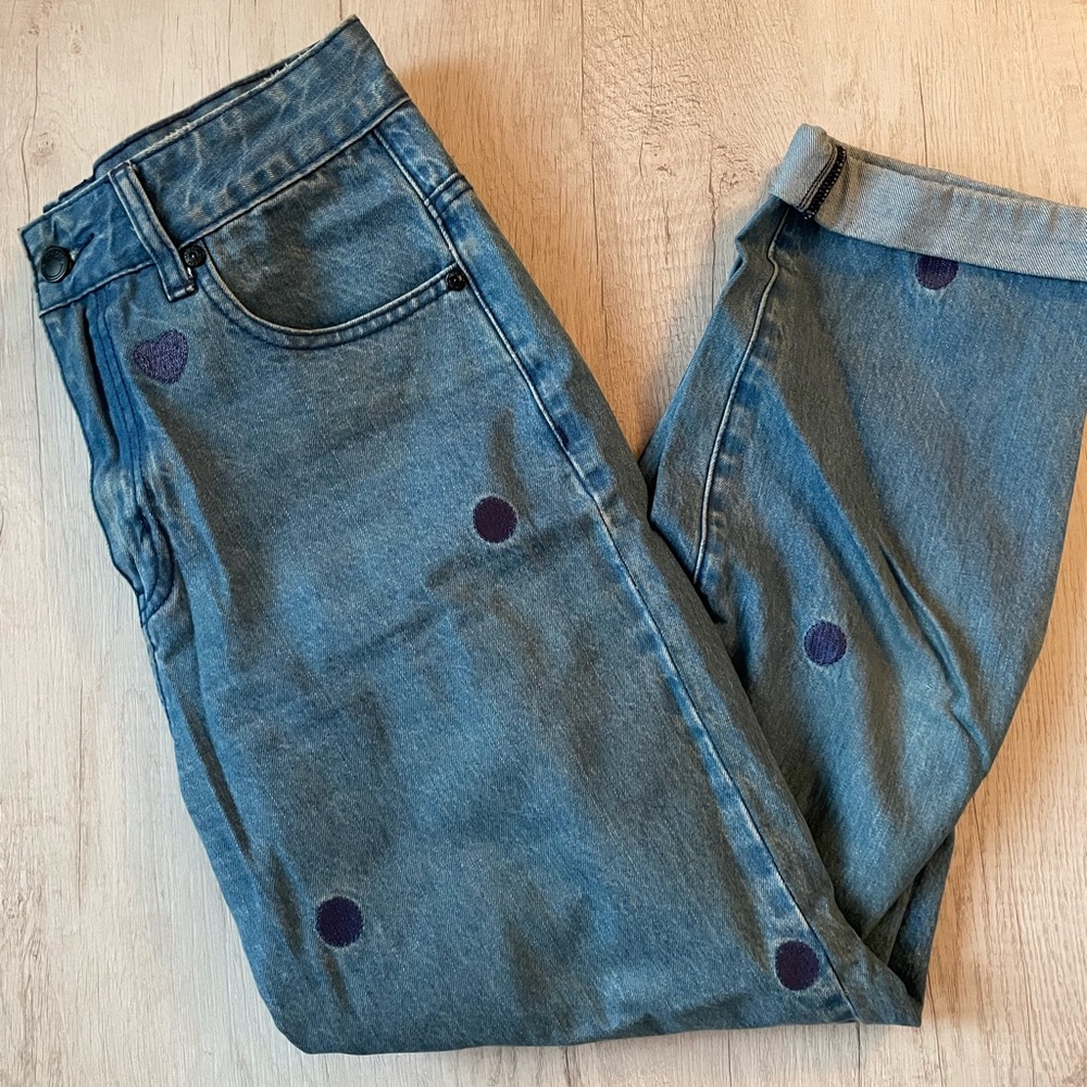LAZY OAF heart spot mom jeans